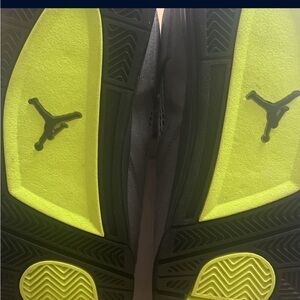 Jordan Sneakers Black and Neon Yellow